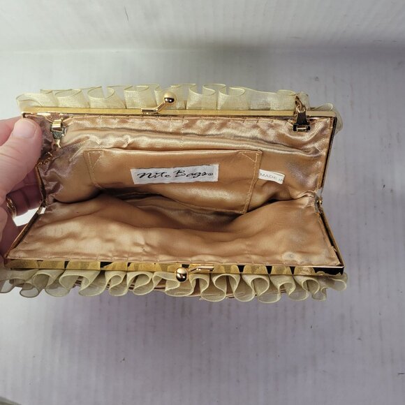 Chic Satin Clutch with Gold Chain - Picture 7 of 9